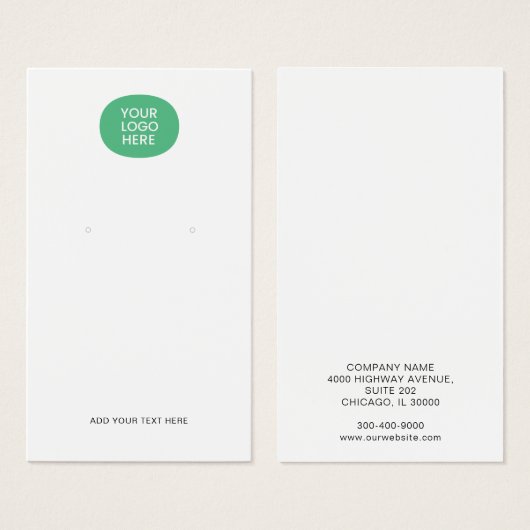 Logo White Earnings Display Card toevoegen Visitekaartje (Voorkant /achterkant)