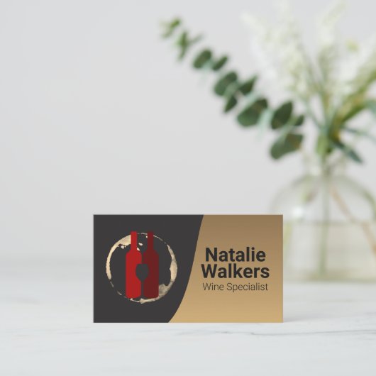 Logo wijnflessen visitekaartje (Staand voorkant)