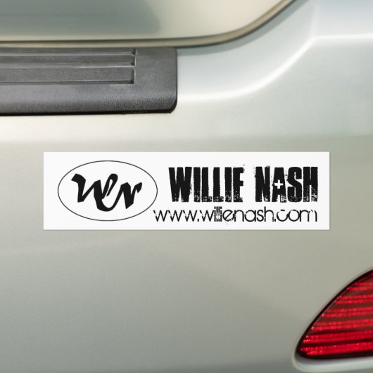 logo, Willie Nash, www.willienash.com Bumpersticker (Op auto)