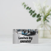 Logo wimpers make-up artiest zilveren druppels QR Visitekaartje (Staand voorkant)