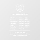 Logo winkeluren hier zakelijk bedrijf raamsticker (Vel)