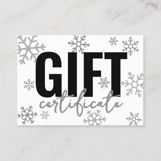 Logo Winter Holiday Zakelijk Cadeaubon Visitekaartje (Voorkant)