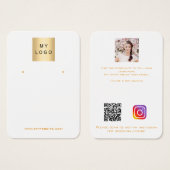 Logo wit goud, siersierjuwelen, QR-beeldscherm Visitekaartje (Voorkant /achterkant)