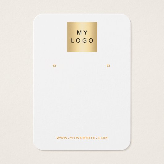 Logo wit goud, siersierjuwelen, QR-beeldscherm Visitekaartje (Voorkant)