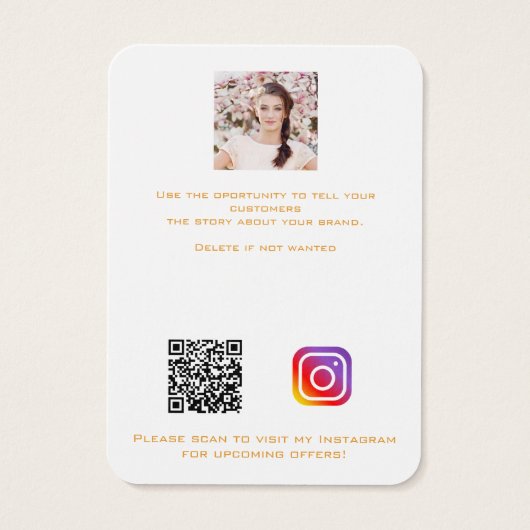 Logo wit goud, siersierjuwelen, QR-beeldscherm Visitekaartje (Achterkant)