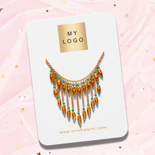 Logo wit goud, siersierjuwelen, QR-beeldscherm Visitekaartje