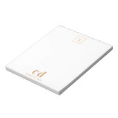 Logo wit gouden monogram bedrijfsbedrijf notitieblok (Linkerzijde)