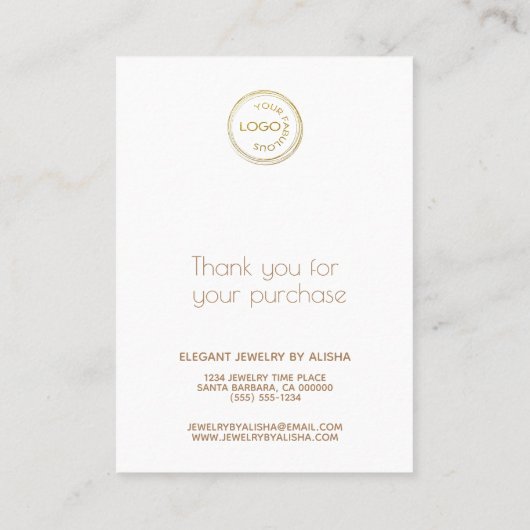 Logo wit Ketting weergeven Visitekaartje (Achterkant)