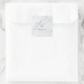 Logo wit marmer vierkante sticker (Tas)