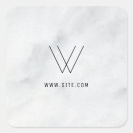 Logo wit marmer vierkante sticker