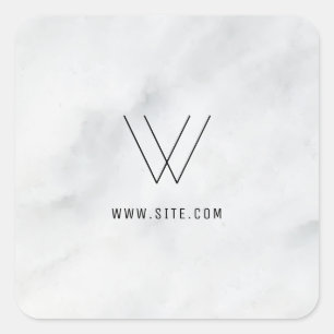 Logo wit marmer vierkante sticker