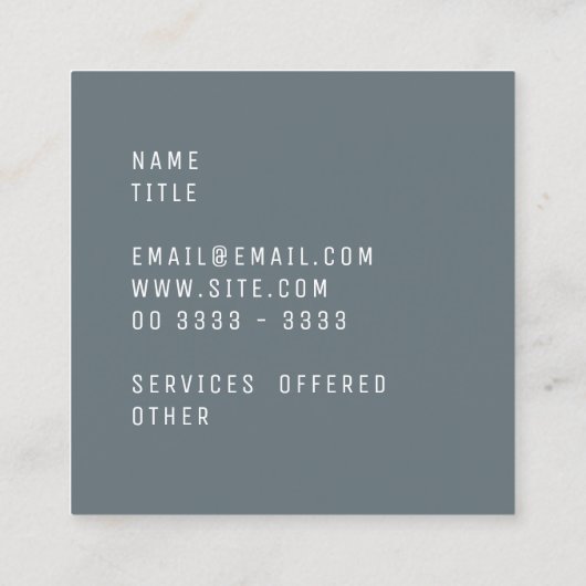 Logo wit marmer vierkante visitekaartje (Achterkant)