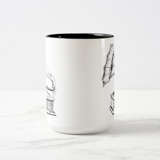 Logo (wit) tweekleurige koffiemok (Center)