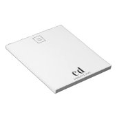 Logo wit zwart monogram bedrijf notitieblok (Schuin)