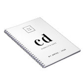 Logo wit zwart monogram bedrijfsinitiaal notitieboek (Rechterzijde)