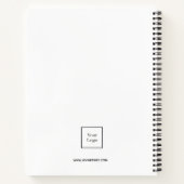 Logo wit zwart monogram initiaal bedrijf  notitieboek (Achterkant)