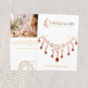 Logo witte ketting sieraden foto displaykaart informatiekaartje