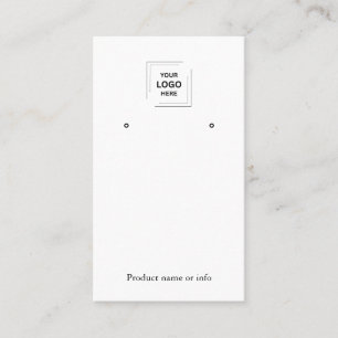 Logo Witte Oorbel Sieraden Displaykaart Visitekaartje