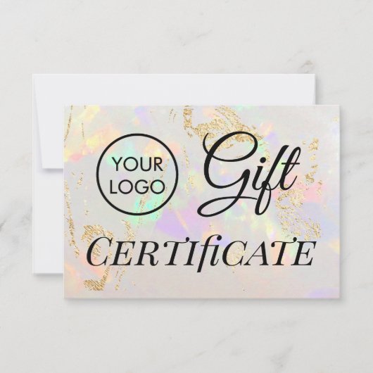 logo witte opaalsteen cadeaubon (Voorkant)