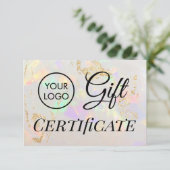 logo witte opaalsteen cadeaubon (Staand voorkant)