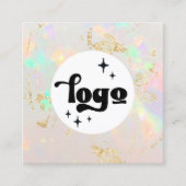 logo witte opal vierkante visitekaartje (Voorkant)