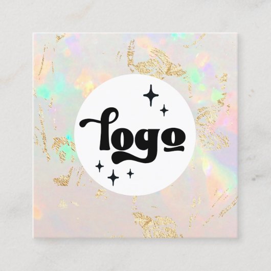 logo witte opal vierkante visitekaartje (Voorkant)