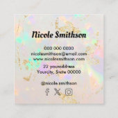 logo witte opal vierkante visitekaartje (Achterkant)