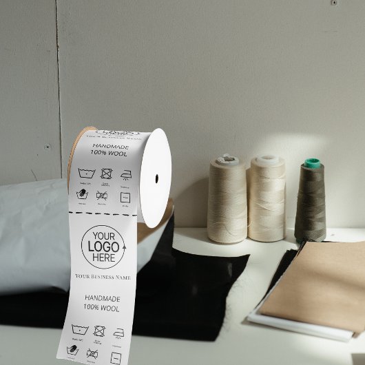 Logo wollen doeken Kledingverzorging Iconen Produc Satijnen Lint