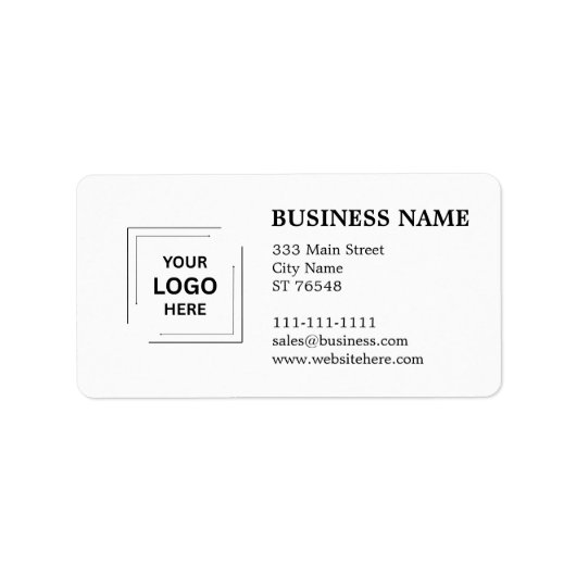 Logo Zakelijk Adres Bedrijfsinfo Label Stijl (Voorkant)