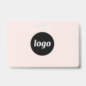 Logo Zakelijk Bedrijf Blush Roze Naam Badge (Achterkant)