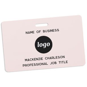 Logo Zakelijk Bedrijf Blush Roze Naam Badge