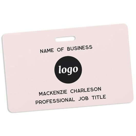Logo Zakelijk Bedrijf Blush Roze Naam Badge