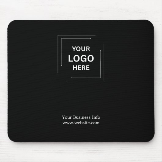 Logo | Zakelijk Bedrijf Branded Black Muismat (Voorkant)