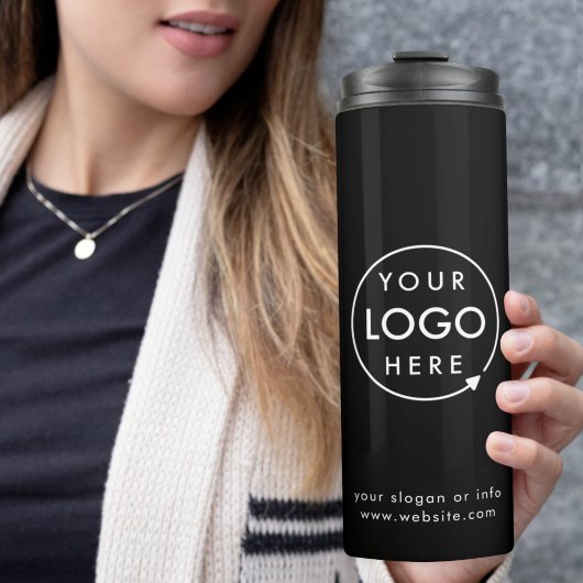 Logo | Zakelijk Bedrijf Branded Black Thermosbeker