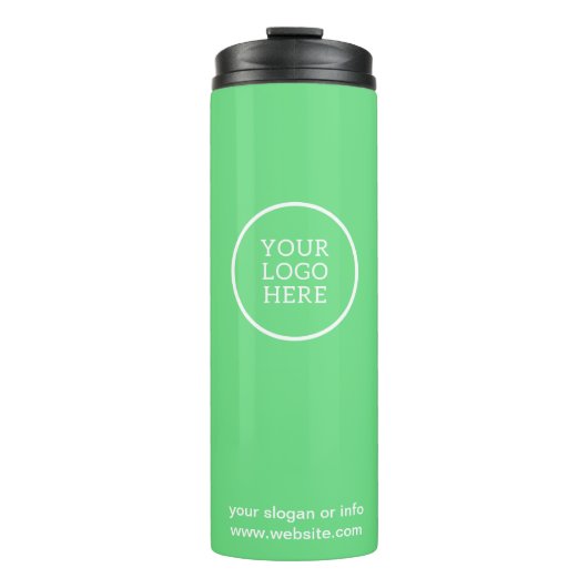 Logo | Zakelijk Bedrijf Branded Green Thermosbeker (Voorkant)