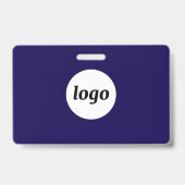 Logo Zakelijk Bedrijf Navy Blauwe Naam Badge (Achterkant)