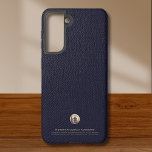 Logo Zakelijk Bedrijf Samsung Galaxy Hoesje<br><div class="desc">Een eenvoudige aangepaste navy blue business sjabloon in een moderne minimalistische luxestijl die eenvoudig kan worden bijgewerkt met uw bedrijf logo en tekst. Ontworpen met een sjabloon geborsteld metallic gouden logo embleem, kunt u aanpassen door de tekst en het afbeelding te wijzigen met behulp van de velden die worden verstrekt....</div>