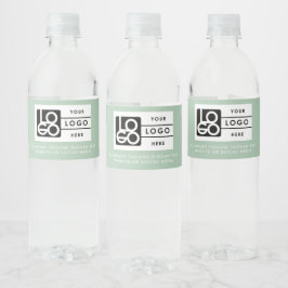 Logo Zakelijk Bedrijfs Minimaal Groen Waterfles Etiket