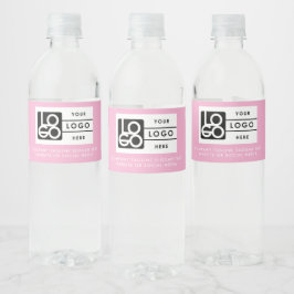Logo Zakelijk Bedrijfs Minimaal Roze Waterfles Etiket