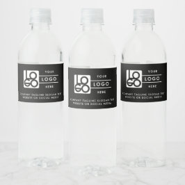 Logo Zakelijk Bedrijfs Minimaal Zwart Waterfles Etiket