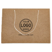 Logo Zakelijk Bedrijfs Rustiek Kraft Bedrijf Groot Cadeauzakje (Voorkant)