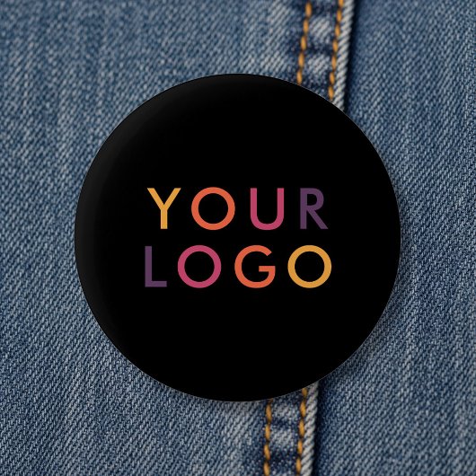 Logo Zakelijk Branden Zwart Ronde Button 5,7 Cm