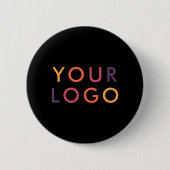 Logo Zakelijk Branden Zwart Ronde Button 5,7 Cm (Voorkant)