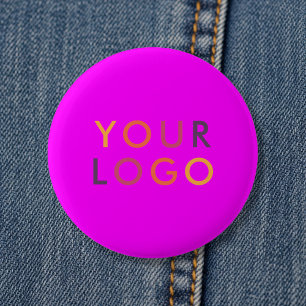 Logo Zakelijk Branding Roze Magenta Ronde Button 5,7 Cm