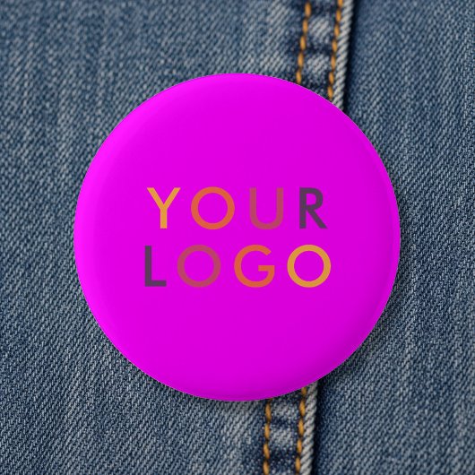 Logo Zakelijk Branding Roze Magenta Ronde Button 5,7 Cm