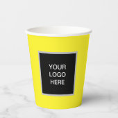 Logo Zakelijk Geel Minimalistisch Bedrijf Papieren Bekers (Voorkant)