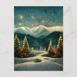 Logo Zakelijk Kerst Landschap Wenskaart Briefkaart