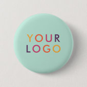 Logo Zakelijk Merktemplate Mintgroen Ronde Button 5,7 Cm (Voorkant)