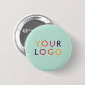 Logo Zakelijk Merktemplate Mintgroen Ronde Button 5,7 Cm (Voorkant /achterkant)