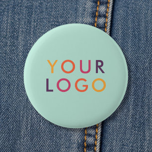 Logo Zakelijk Merktemplate Mintgroen Ronde Button 5,7 Cm